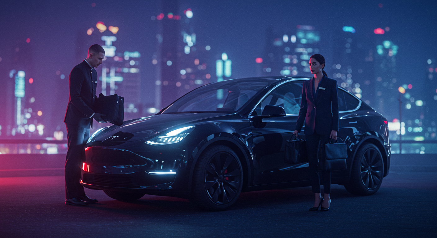 2025 Tesla Model Y with Professional Chauffeur Service - Rydelight